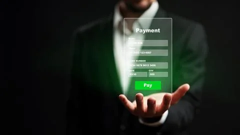 Payment process using digital card information in a business setting with a Stock Photos