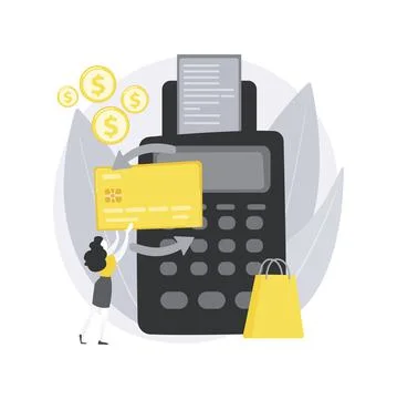 Payment processing abstract concept vector illustration. Illustrazione stock