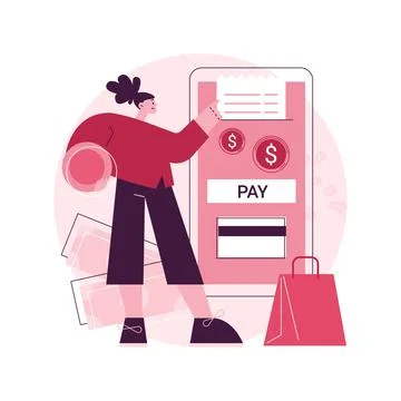 Payment processing abstract concept vector illustration. Stock Illustration