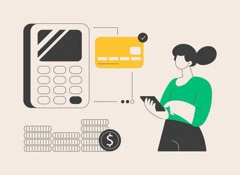 Payment processing abstract concept vector illustration. Stock Illustration