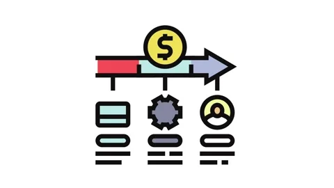 Payment processing business process color icon animation Stock Footage 326110628