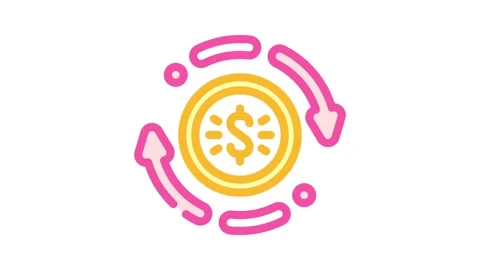 Payment processing business process color icon animation Stock Footage 327263589