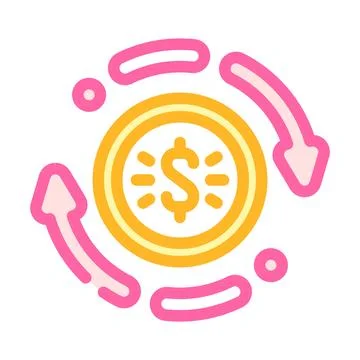 Payment processing business process color icon vector illustration Illustrazione stock