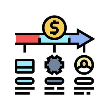 Payment processing business process color icon vector illustration Stockillustratie