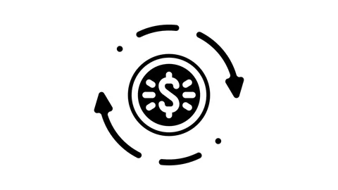 Payment processing business process glyph icon animation Stock Footage 326740225