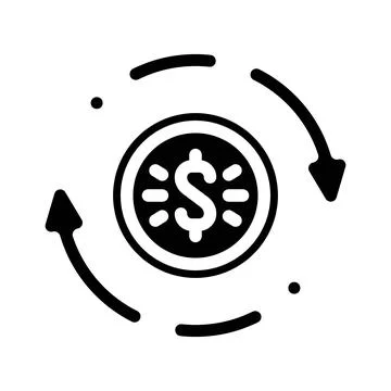 Payment processing business process glyph icon vector illustration 스톡 일러스트