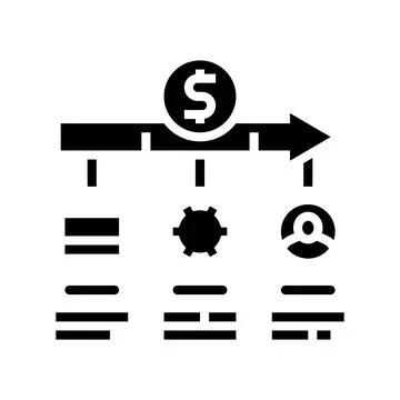 Payment processing business process glyph icon vector illustration 스톡 일러스트