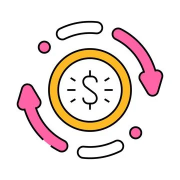 Payment processing business process icon color illustration Illustrazione stock