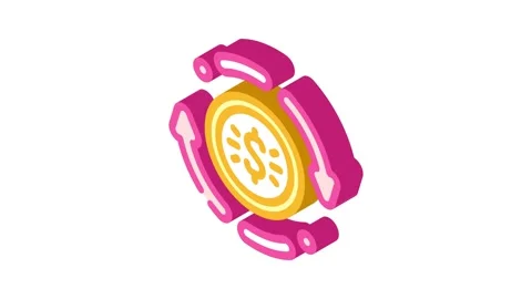 Payment processing business process isometric icon animation Stock Footage 327285396