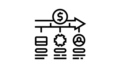 Payment processing business process line icon animation Stock Footage 326127641