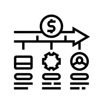 Payment processing business process line icon vector illustration Illustrazione stock