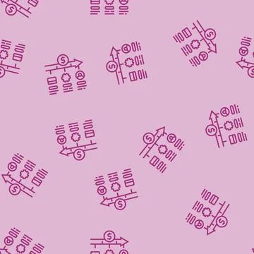 Payment processing business process line seamless pattern Illustrazione stock