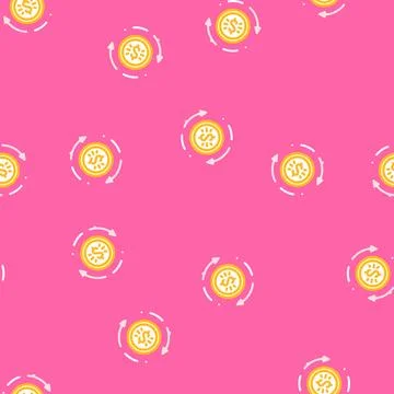 Payment processing business process vector seamless pattern Stock Illustration