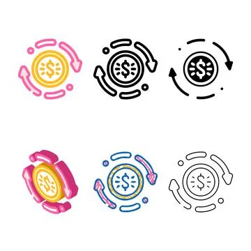 Payment processing business variety process color icon vector イラスト素材