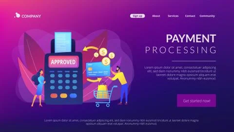 Payment processing concept landing page Illustrazione stock