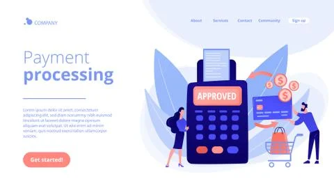 Payment processing concept landing page Illustrazione stock