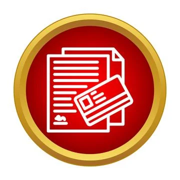 Payment processing contract document with credit card icon 스톡 일러스트