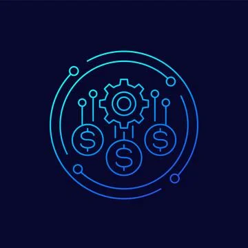 Payment processing line icon, vector Illustrazione stock
