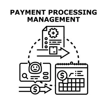 Payment processing management vector concept illustration Illustrazione stock