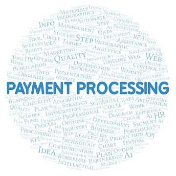 Payment Processing typography word cloud create with the text only. Stockillustratie