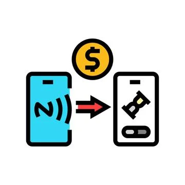 Payment progress nfc technology color icon vector illustration Illustrazione stock