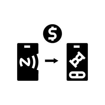 Payment progress nfc technology glyph icon vector illustration 스톡 일러스트
