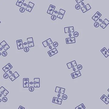Payment progress nfc technology line seamless pattern 스톡 일러스트