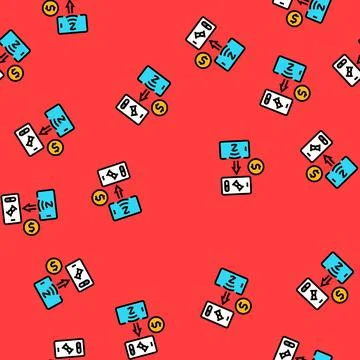 Payment progress nfc technology vector seamless pattern Stock Illustration