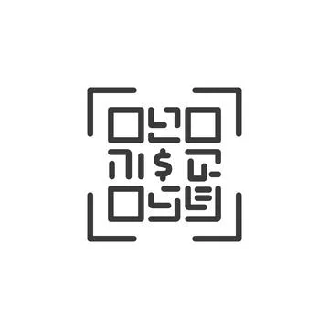 Payment QR code, icon in line design. Payment, QR, code, scan, transaction イラスト素材