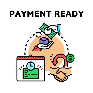 Payment ready concept illustrating transaction delivery schedule Stock Illustration