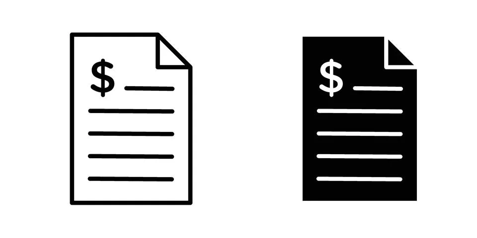 Payment receipt icon for design projects and web UI Stock Illustration