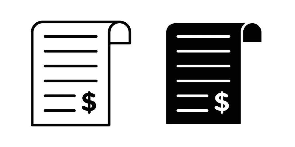 Payment receipt icon vector symbol graphics Stock Illustration