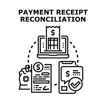 Payment receipt reconciliation process vector concept Stock Illustration