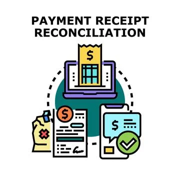Payment receipt reconciliation process vector concept Stock Illustration