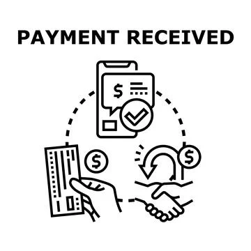 Payment received concept symbol presenting financial transaction 스톡 일러스트
