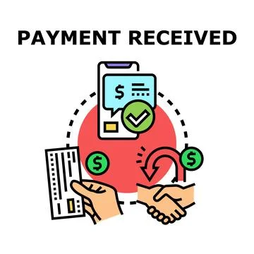 Payment received concept symbol presenting financial transaction 스톡 일러스트