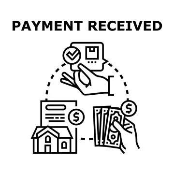 Payment received for financial transaction process 스톡 일러스트