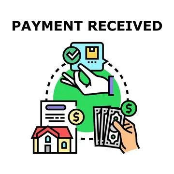 Payment received for financial transaction process 스톡 일러스트