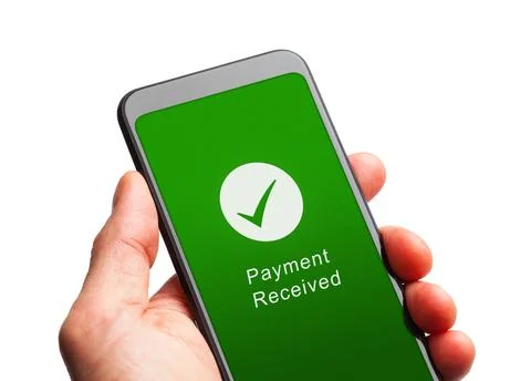 Payment Received on Phone Stock Illustration