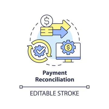 Payment reconciliation concept icon イラスト素材