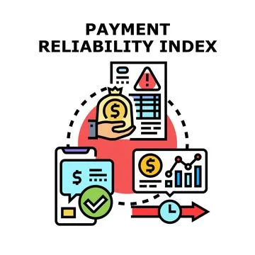 Payment reliability index concept financial assessment Stock Illustration