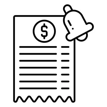 Payment Reminder Line Icon Stock Illustration