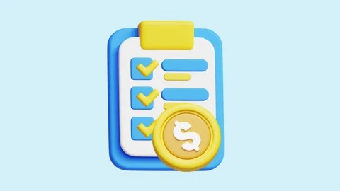 Payment report animated 3d icon. Stock Footage 289453398