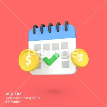 Payment schedule isolated 3d render icon illustration PSD Template