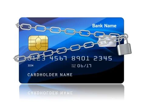 Payment security of credit card with chip Stock-Illustration
