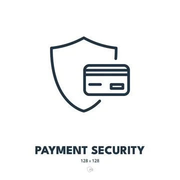 Payment Security Icon. Encryption, Fraud, Transactions. Editable Stroke. Si.. イラスト素材