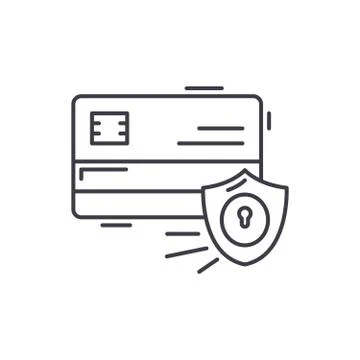 Payment security line icon concept. Payment security vector linear illustration Stock Illustration