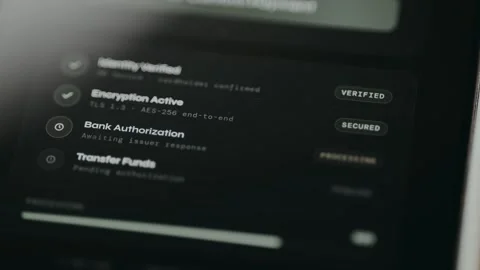 Payment security status tracker of 4 steps with progress bar Stock Footage 332466705