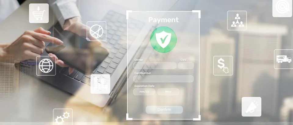 Payment Security System for Online Transactions and Credit Card Data Protecti Фото