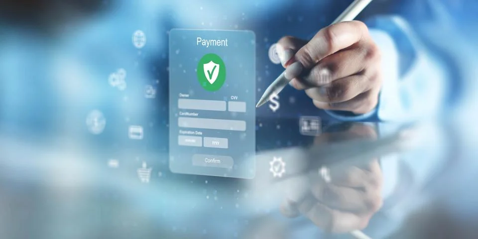 Payment Security System for Online Transactions and Digital Payment Verific.. Stock Photos